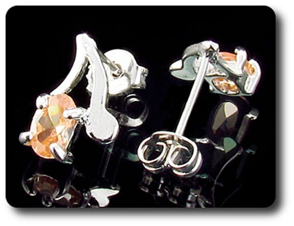 BOUCLES D'OREILLE SAPHIR ORANGE