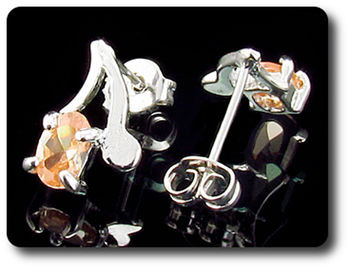 BOUCLES D'OREILLE SAPHIR ORANGE