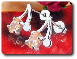 BOUCLES D'OREILLE SAPHIR ORANGE