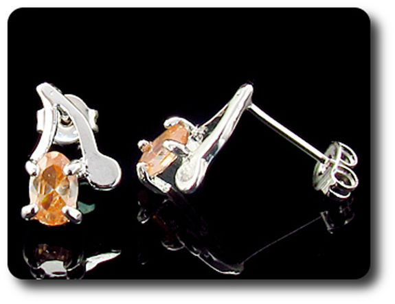 BOUCLES D'OREILLE SAPHIR ORANGE