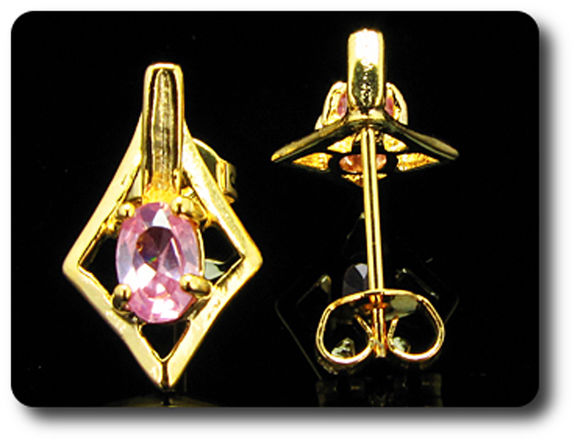 BOUCLES D'OREILLE SAPHIR ROSE