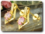 BOUCLES D'OREILLE SAPHIR ROSE