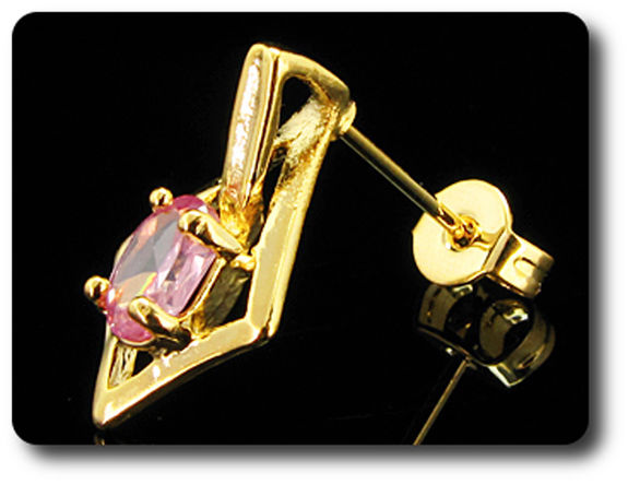 BOUCLES D'OREILLE SAPHIR ROSE