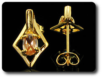 BOUCLES D'OREILLE SAPHIR ORANGE