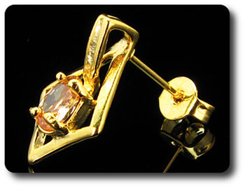 BOUCLES D'OREILLE SAPHIR ORANGE