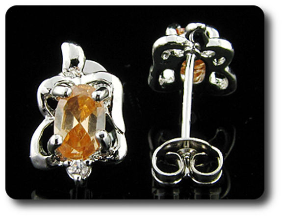 BOUCLES D'OREILLE SAPHIR ORANGE