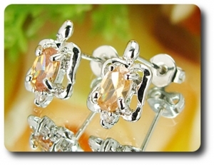 BOUCLES D'OREILLE SAPHIR ORANGE