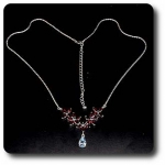 COLLIER GRENAT & TOPAZE BLEU