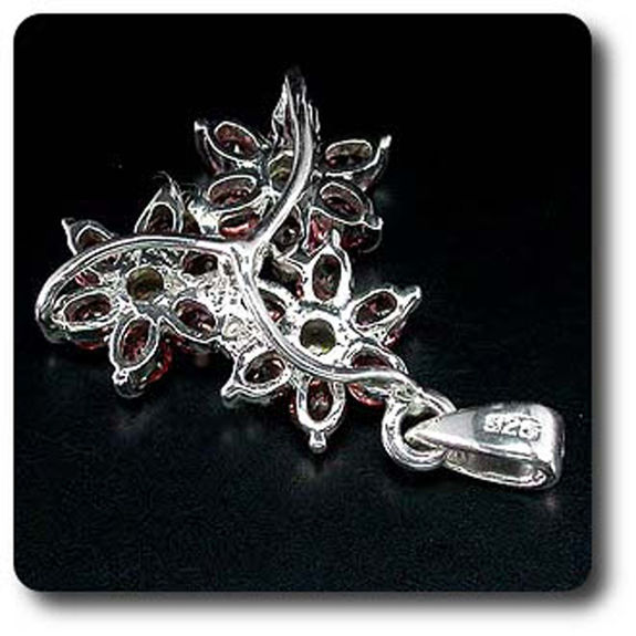 PENDENTIF GRENAT & SAPHIR JAUNE