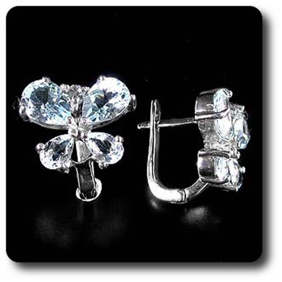 BOUCLES D'OREILLE TOPAZE BLEU