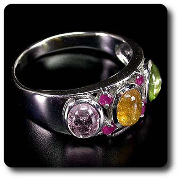 FANCY TOURMALINE-RED RUBY RING