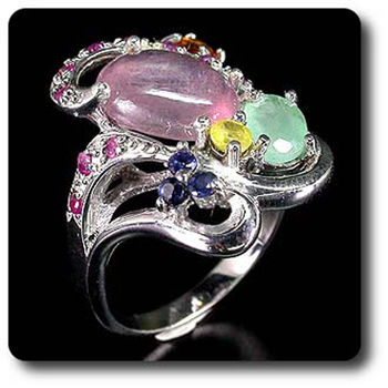 EMERALD, RUBY & SAPPHIRE RING