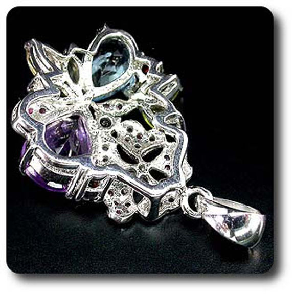 AMETHYST GARNET PERIDOT CITRINE TOPAZ RUBY PENDANT