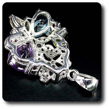 AMETHYST GARNET PERIDOT CITRINE TOPAZ RUBY PENDANT