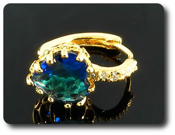 BOUCLES D'OREILLE SAPHIR BLEU