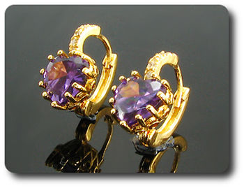 2 x 9 mm Purple Amethyst Earrings