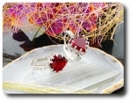 BOUCLES D'OREILLE  RUBIS