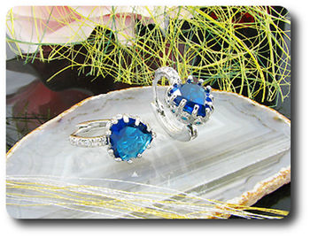 BOUCLES D'OREILLE SAPHIR BLEU