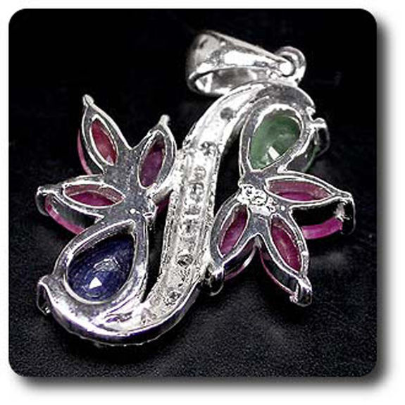 EMERALD, RUBY, SAPPHIRE PENDANT