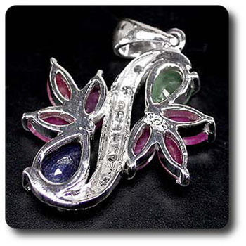 EMERALD, RUBY, SAPPHIRE PENDANT