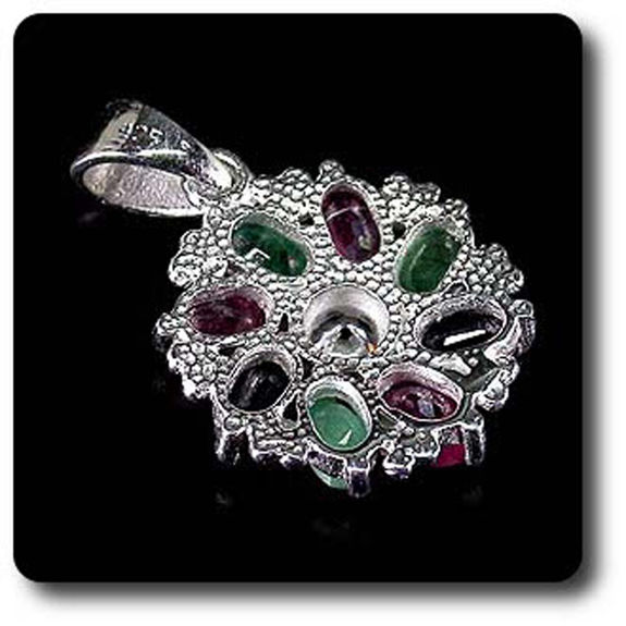 EMERALD, RUBY, SAPPHIRE PENDANT