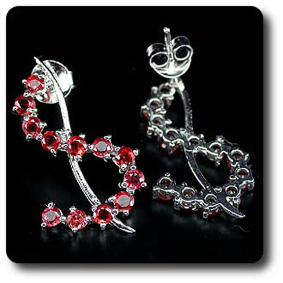 BOUCLES D'OREILLE SAPHIR ORANGE