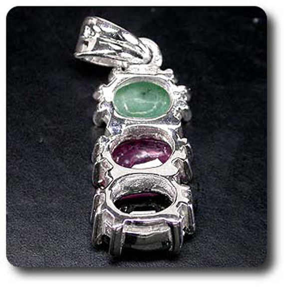 EMERALD, RUBY, SAPPHIRE PENDANT