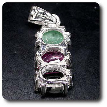 EMERALD, RUBY, SAPPHIRE PENDANT