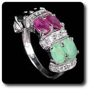 EMERALD, RUBY, SAPPHIRE RING