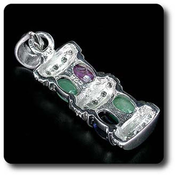 PENDENTIF EMERAUDE RUBIS SAPHIR