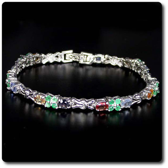 MULTICOLOR SAPPHIRE & EMERALD BRACELET