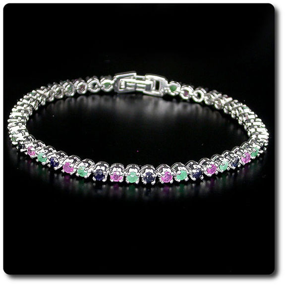 EMERALD, RUBY & SAPPHIRE BRACELET