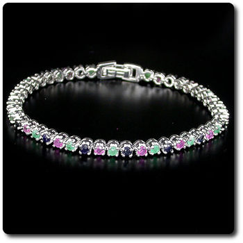 EMERALD, RUBY & SAPPHIRE BRACELET