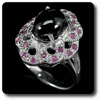 BAGUE DIOPSIDE ETOILE & RUBIS