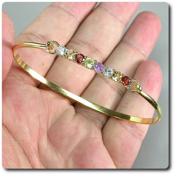 BRACELET AMETHYSTE GRENAT CITRINE PERIDOT TOPAZE