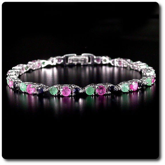 EMERALD, RUBY & SAPPHIRE BRACELET