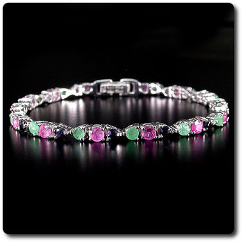 EMERALD, RUBY & SAPPHIRE BRACELET