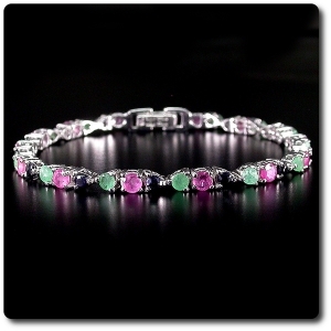 EMERALD, RUBY & SAPPHIRE BRACELET