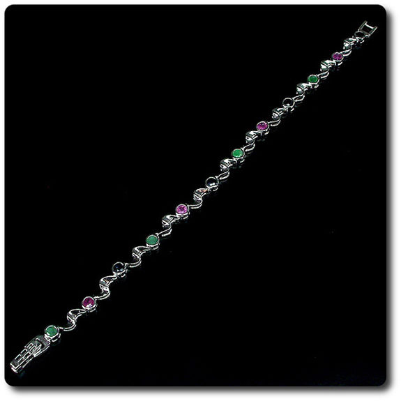 BRACELET SAPHIR RUBIS & EMERAUDE