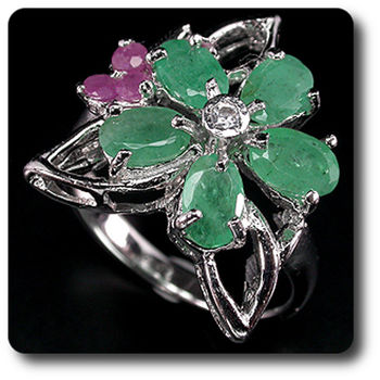 EMERALD, RUBY RING