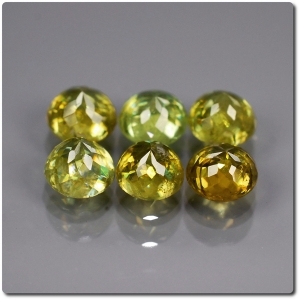 1.53 cts LOT DE 6 SPHENE MULTICOLORE. SI1-I1