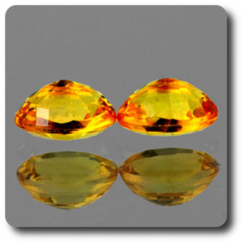 0.74 cts LOT DE 2 SAPHIR JAUNE . 5 x 3,2 MM. VVS1