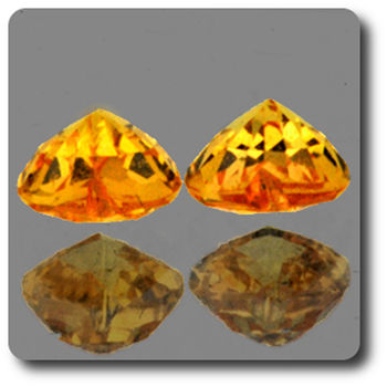 0.55 cts LOT DE 2 SAPHIR JAUNE . 4 MM. VVS1