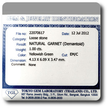 1.00 cts GRENAT DEMANTOIDE . VVS