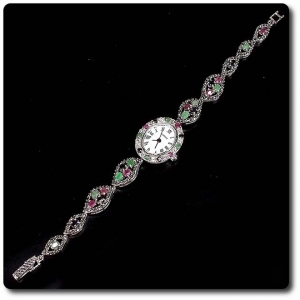 RUBY SAPPHIRE EMERALD WATCH