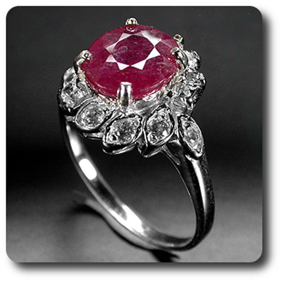 RUBY & WHITE TOPAZ RING