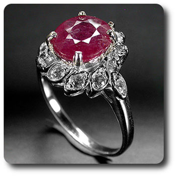 RUBY & WHITE TOPAZ RING