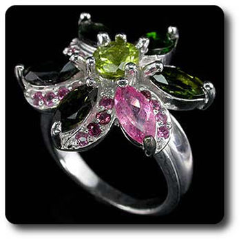 BAGUE TOURMALINE MULTICOLORE