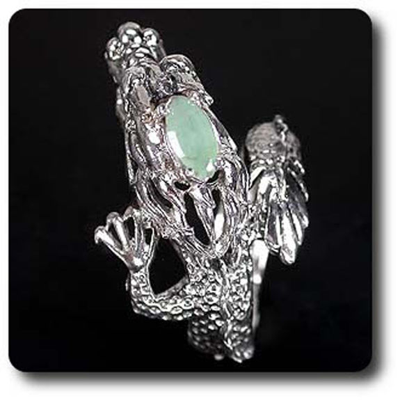 GREEN EMERALD DRAGON RING