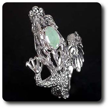 GREEN EMERALD DRAGON RING